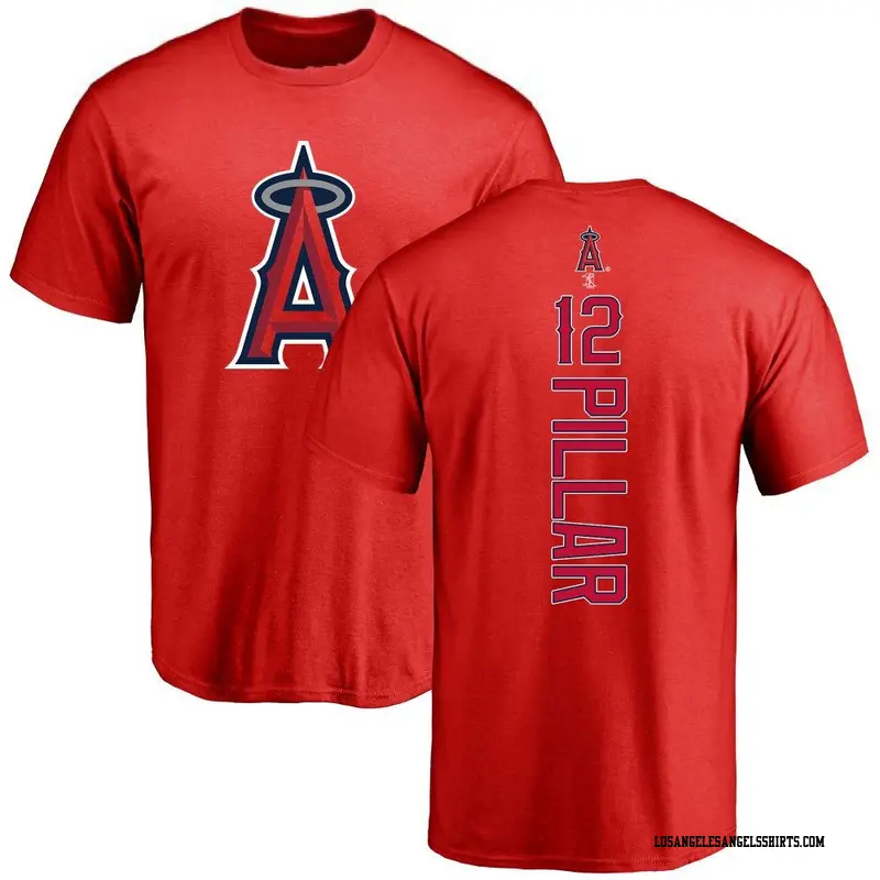 Men's Los Angeles Angels ＃12 Kevin Pillar Red Backer T-Shirt